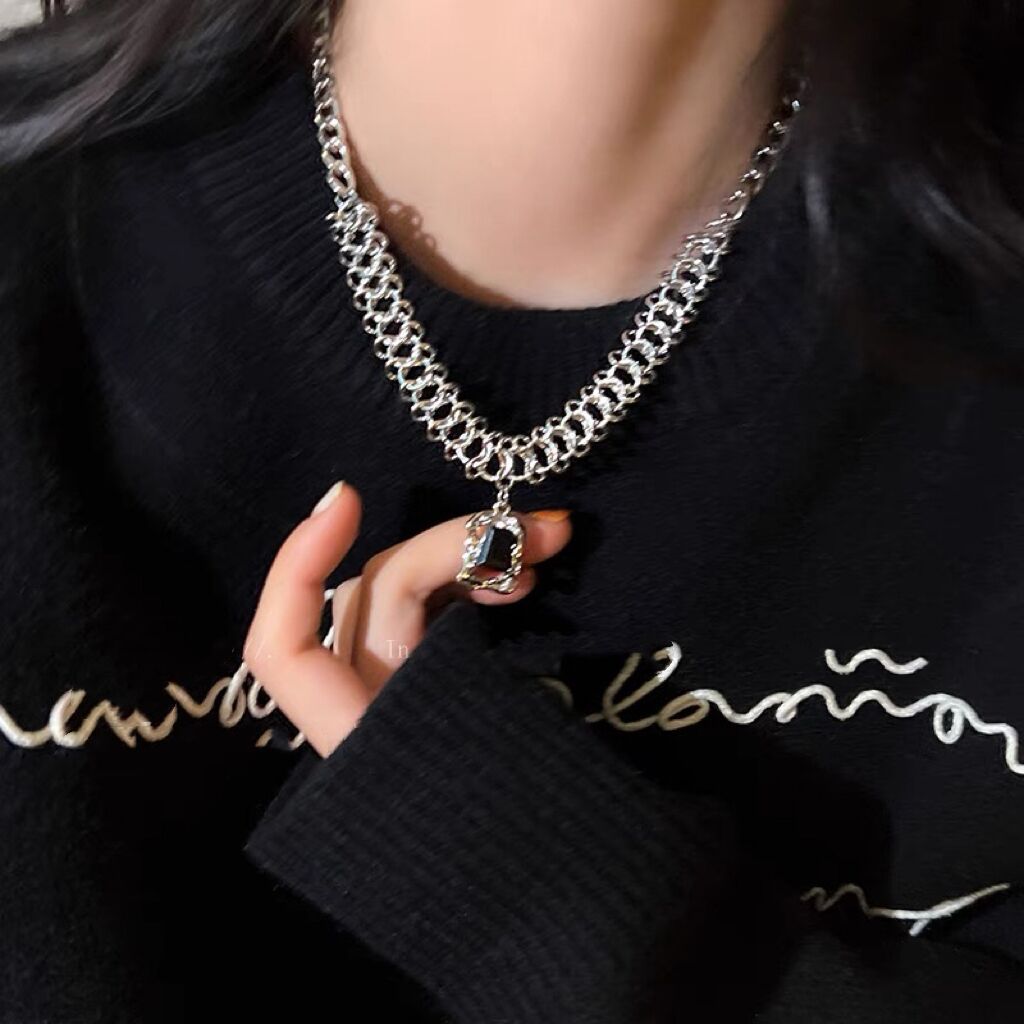 Funky Silver Stone Chain