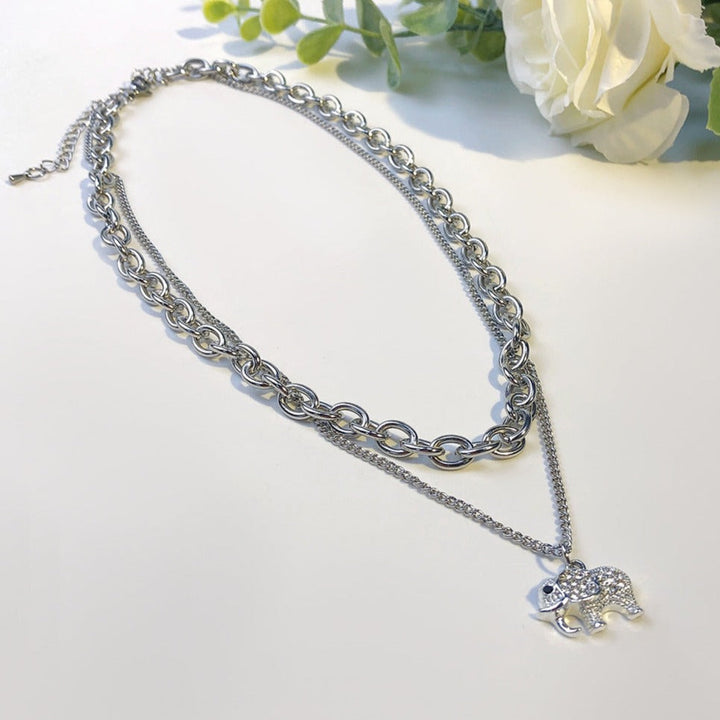 Layered Silver Embrace Necklace