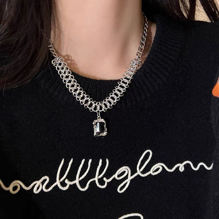 Funky Silver Stone Chain