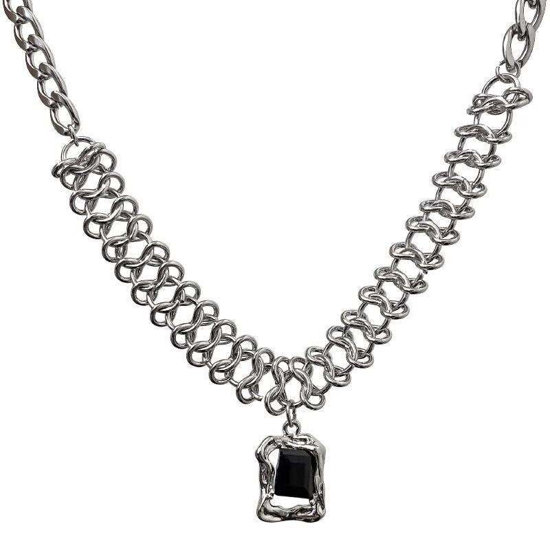 Funky Silver Stone Chain