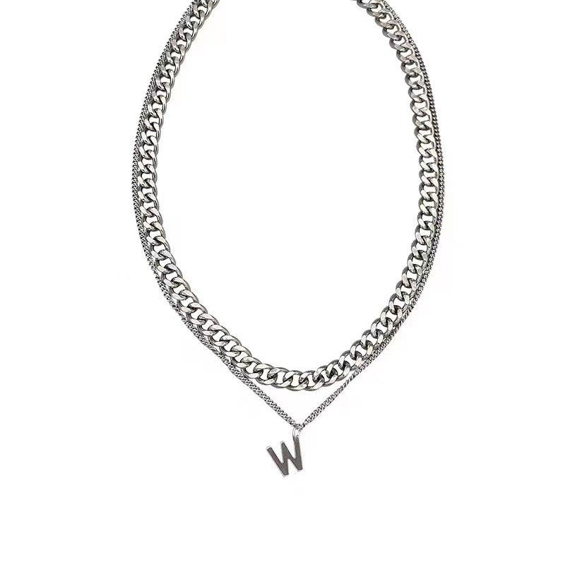 W Bold Silver Chain