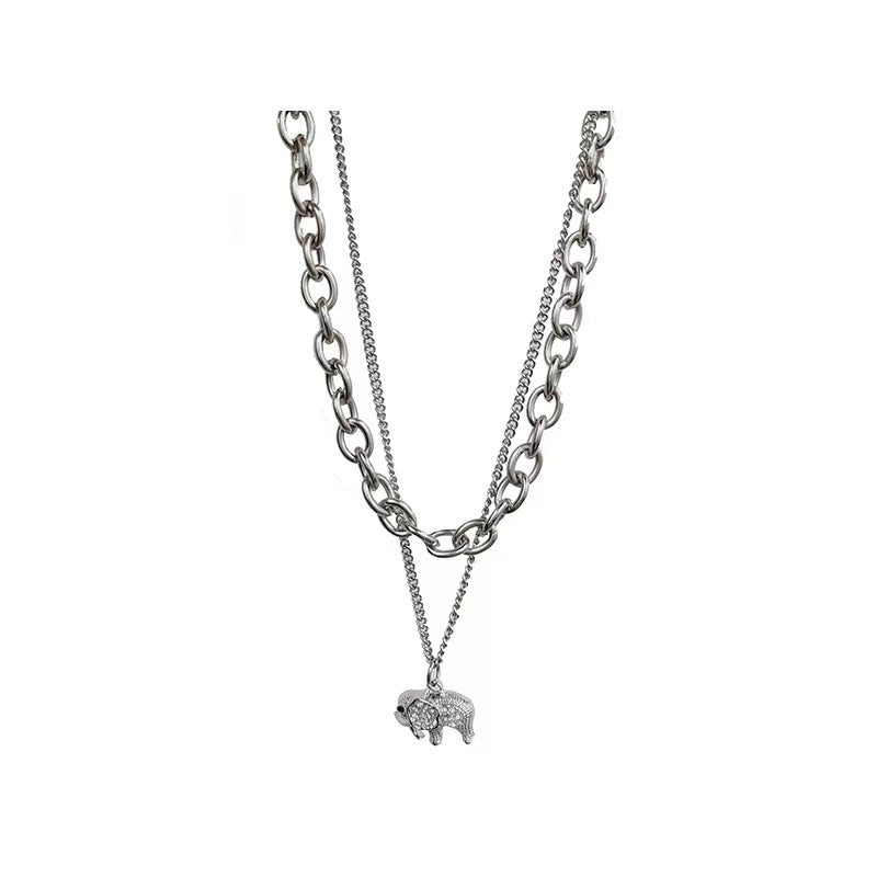 Layered Silver Embrace Necklace