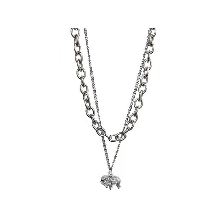 Layered Silver Embrace Necklace