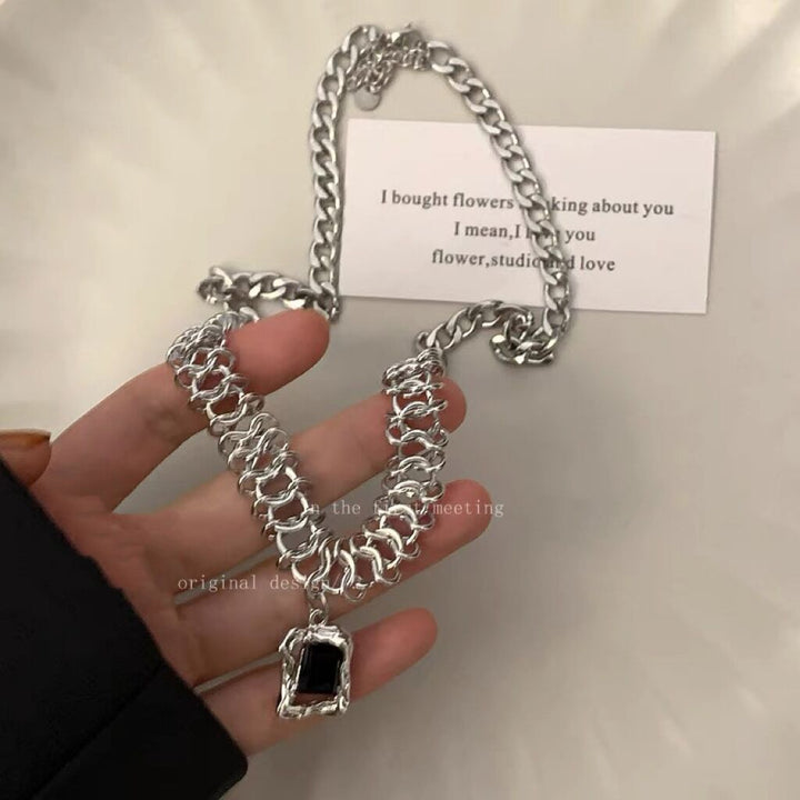 Funky Silver Stone Chain