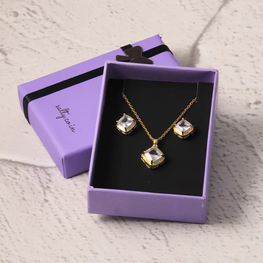 Aesthetic Stone Earrings and Necklace Set