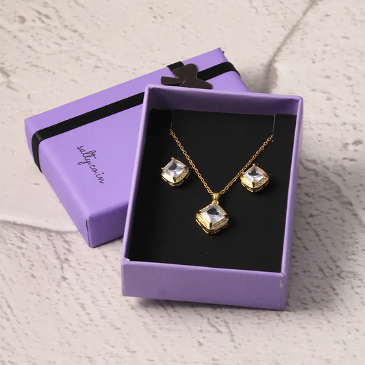 Aesthetic Stone Earrings and Necklace Set