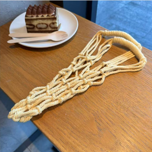 Macramé Mug Holder Bag - Off White