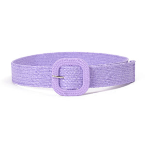 Mulberry Crush Woven Straw Belt for Women