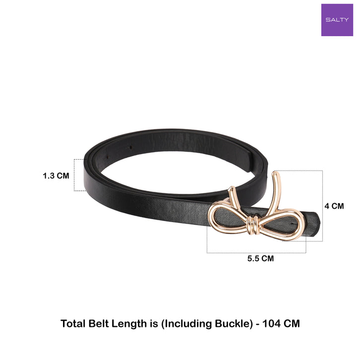 Bow Black Belt for Women