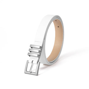 White Husk Leather Belt