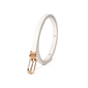 Alabaster Slim Gold Buckle Belt