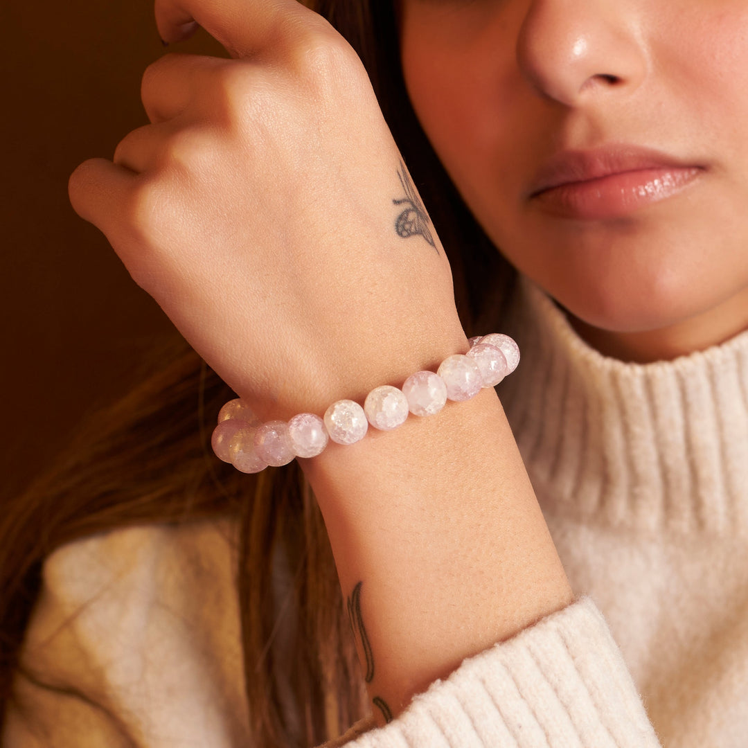 Whisper of Pink Beaded Bracelet