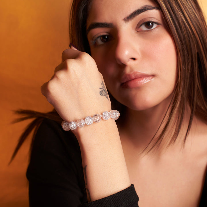 Crystal Clear Power Beaded Bracelet