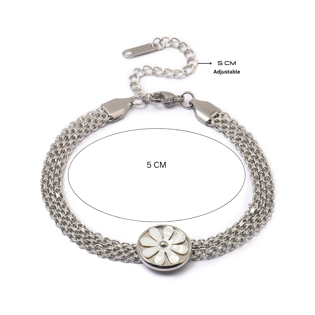 Quaint Flora Silver Bracelet - Salty Accessories