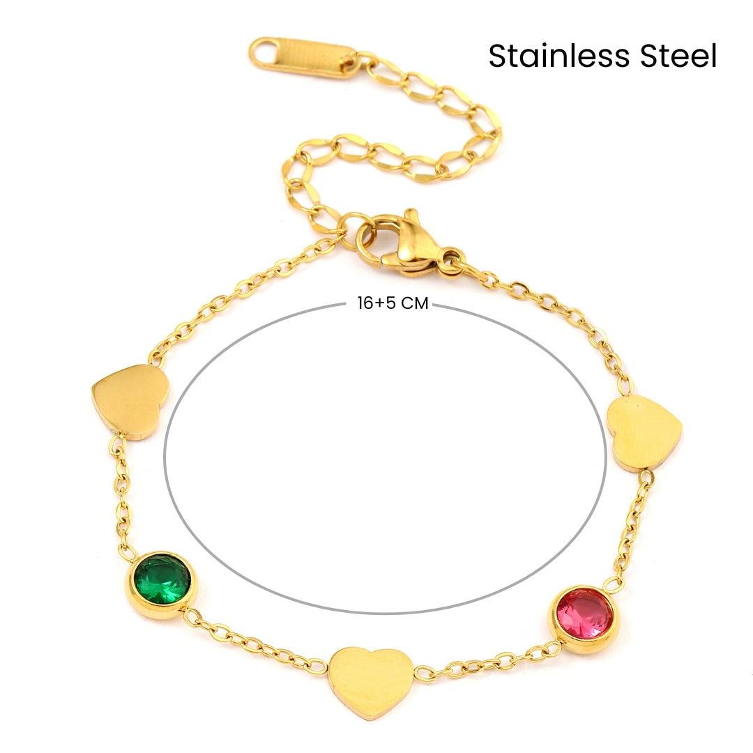 Multi Charm Gold Bracelet