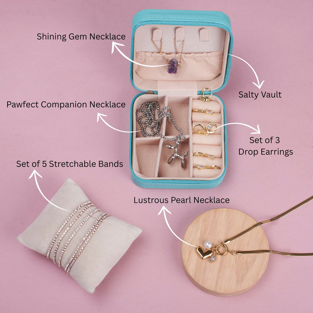Set of 11 Ethreal Jewellery Combo for 1299 with a Free Jewellery Organiser