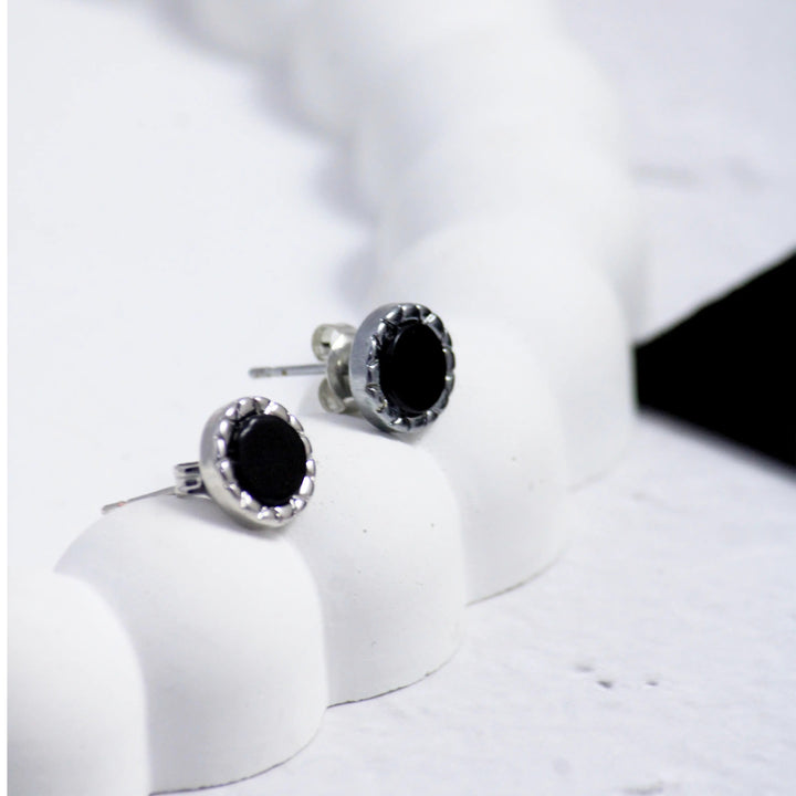 Black Beaten Studs