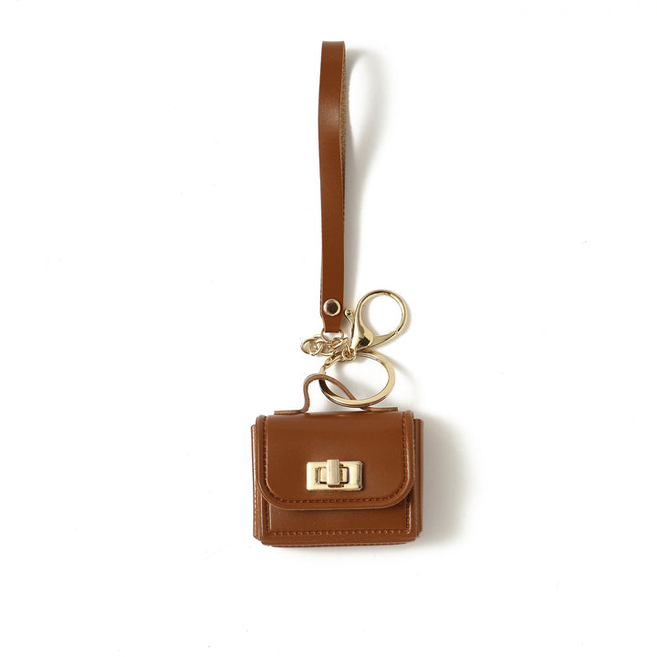 The Office Mini Leather Bag Charm - Brown