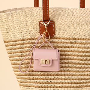 The Office Mini Leather Bag Charm - Pink