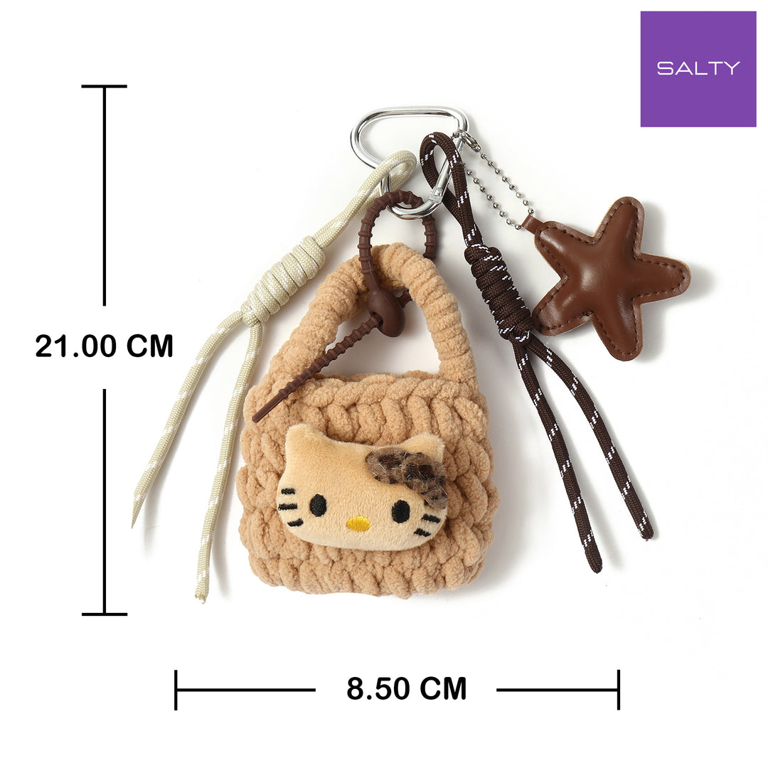 Hello Kitty Crochet Bag charm - Brown
