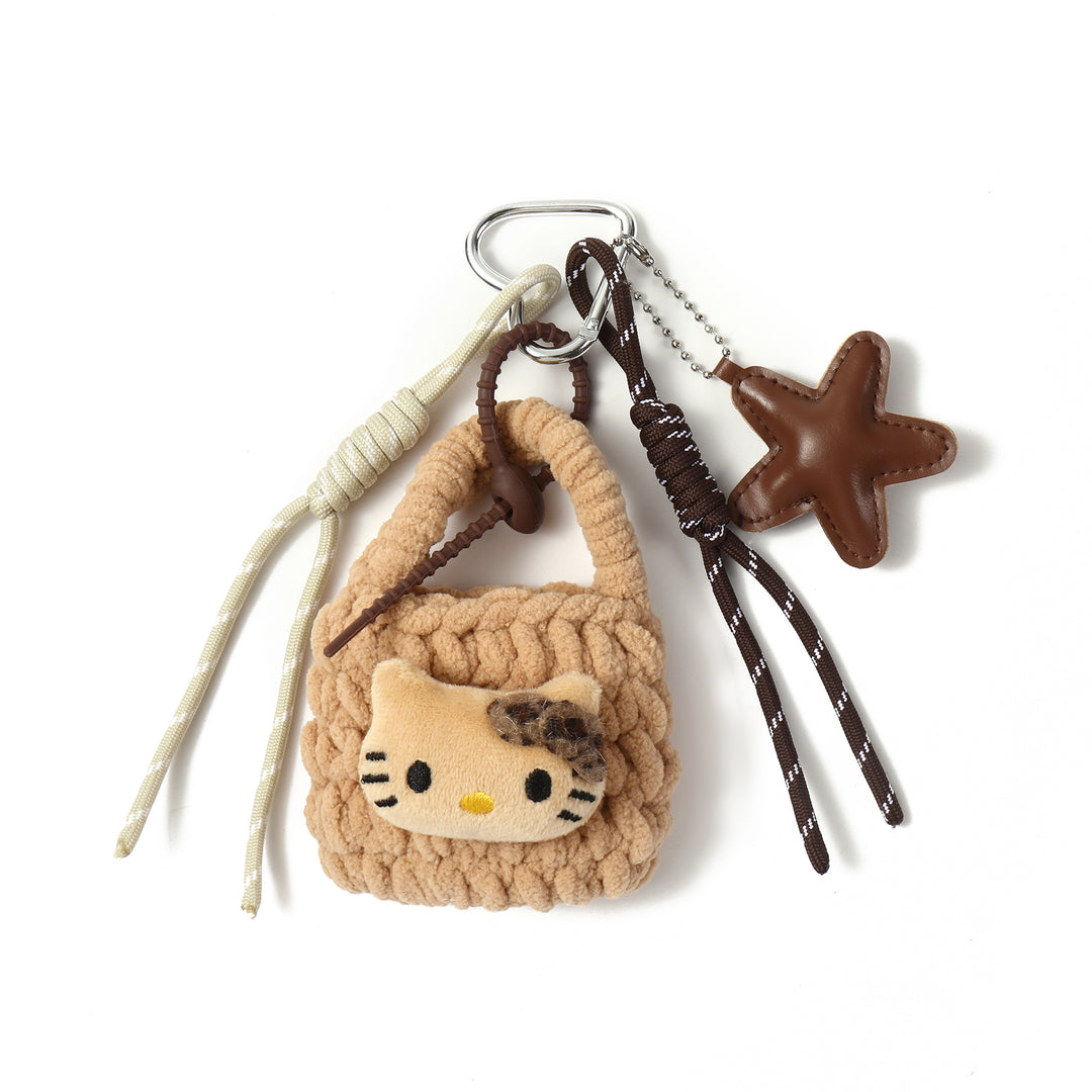 Hello Kitty Crochet Bag charm - Brown