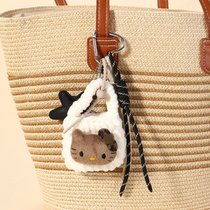 Hello Kitty Crochet Bag charm - White & Brown
