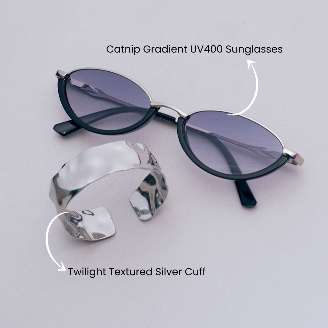 Chrome Chic Sunglasses and Bracelet Set