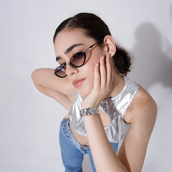 Chrome Chic Sunglasses and Bracelet Set