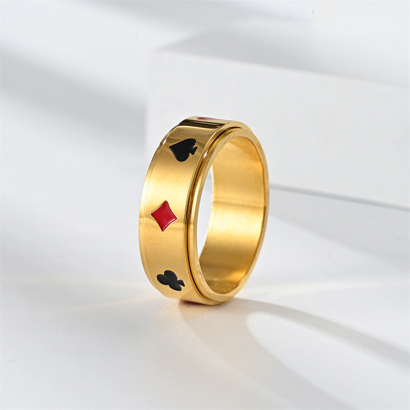 Card Shark Signet Golden Ring - Salty Accessories