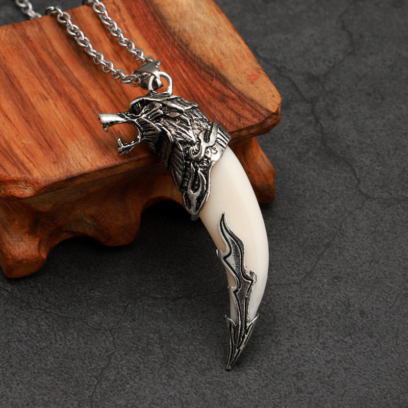 White Lion Teeth Locket - Salty Accessories