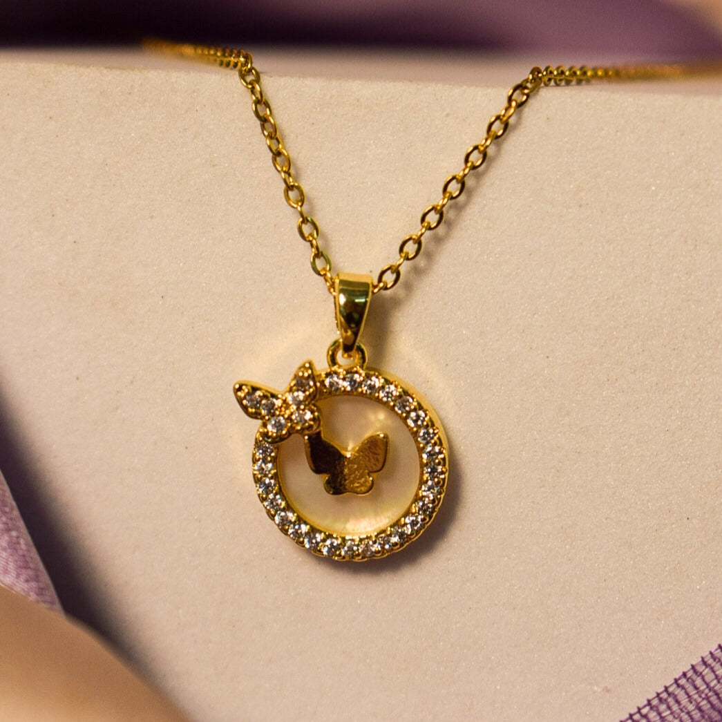 Delicate Gilded Charm Golden Necklace