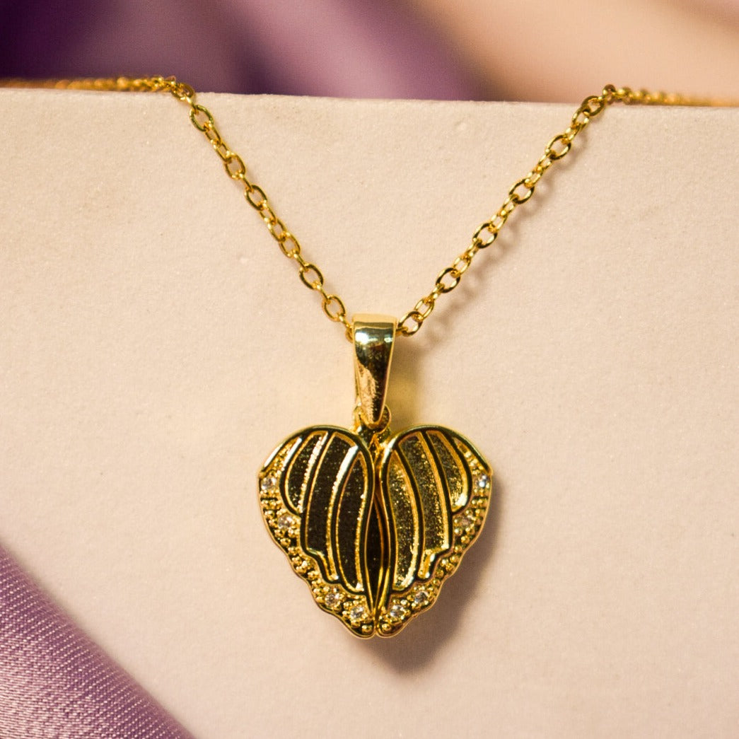 Golden Heart Gem Cascade Necklace Salty