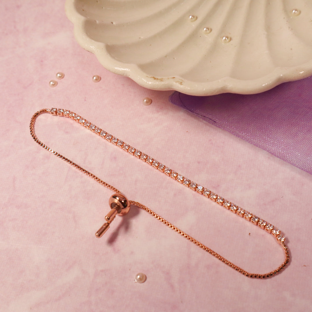 Diamond Whisper Tennis Bracelet - Rose-Gold Salty