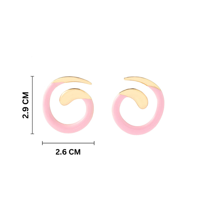 Pink Spiral Luxury Gold Earring - Salty Accessories