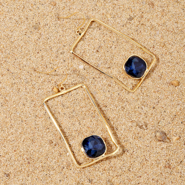 Chuffed Sapphire Gold Earring - Salty Accessories