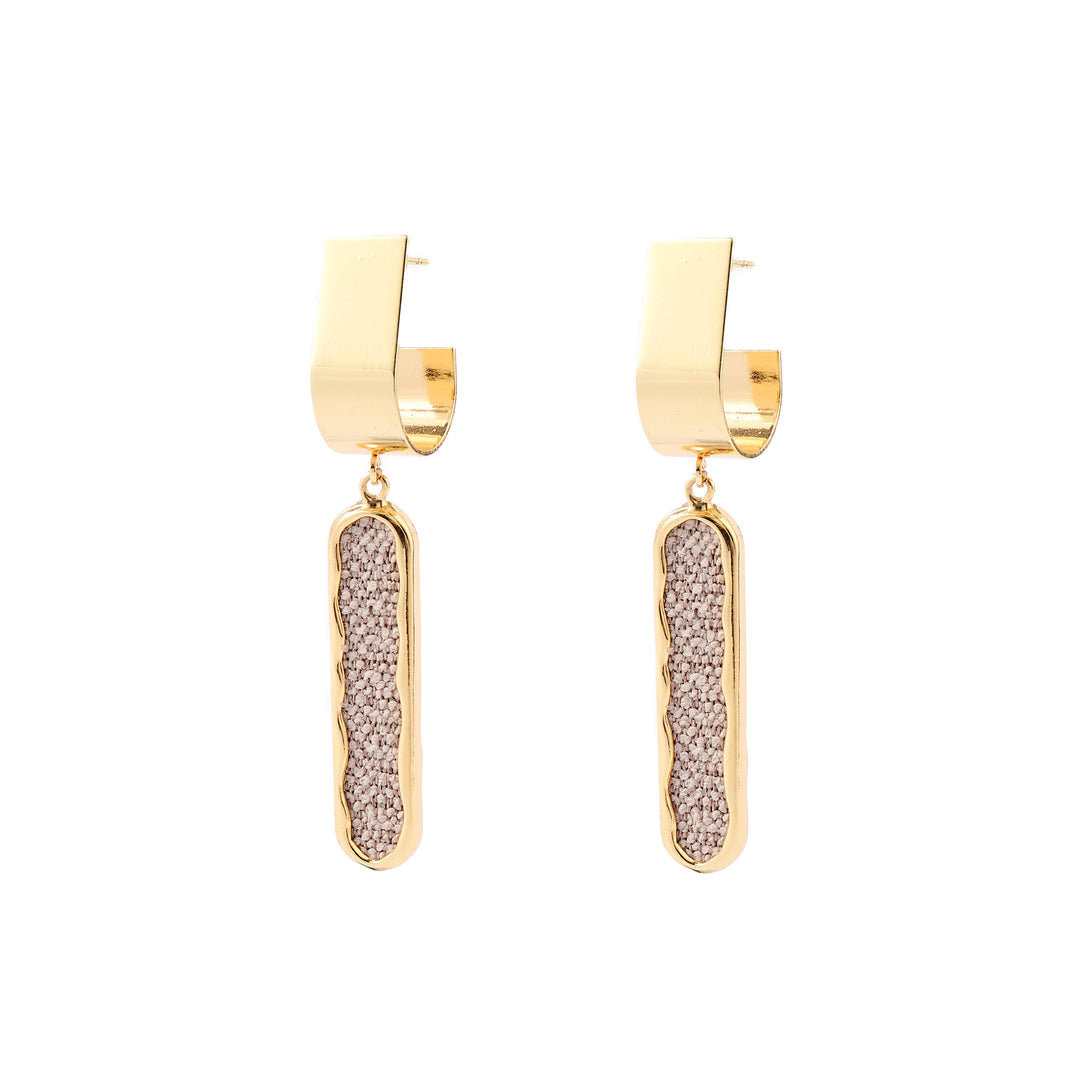 Ojo O Beige Gold Earring - Salty Accessories