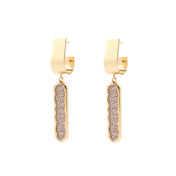 Ojo O Beige Gold Earring - Salty Accessories