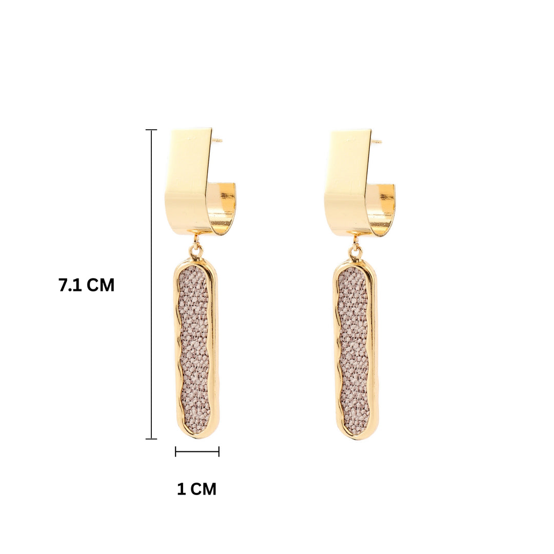 Ojo O Beige Gold Earring - Salty Accessories