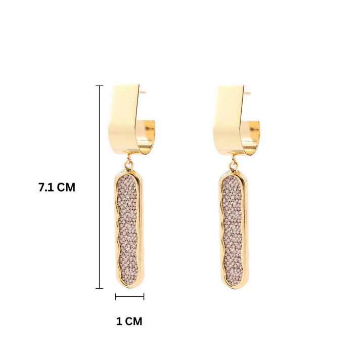 Ojo O Beige Gold Earring - Salty Accessories