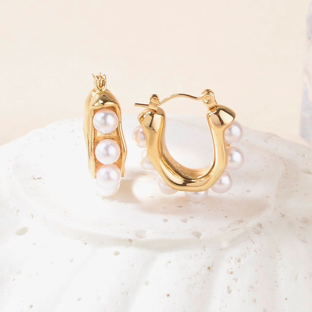 Lustrous Pearl Gold Earrings - Salty Accessories
