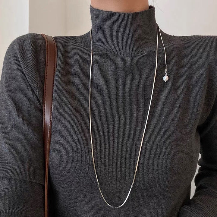 Elegant Silver Swirl Tassel Chain