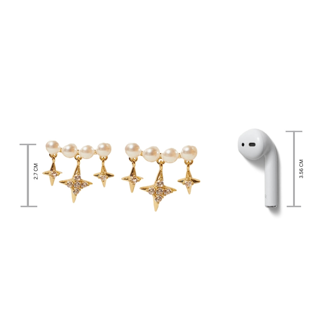 Ember Pearls Climber Earrings Salty