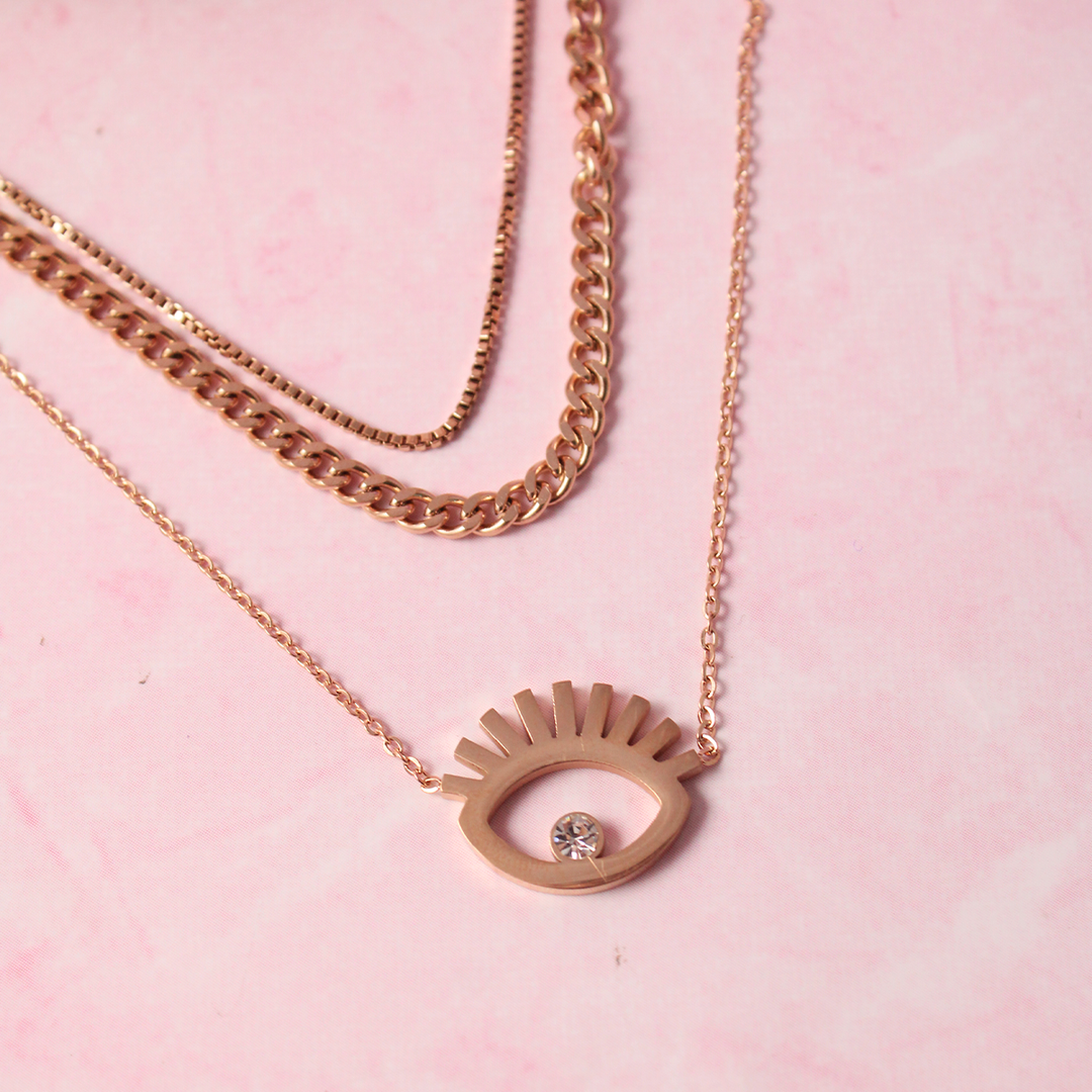 Evil Eye Golden Layered Necklace Salty