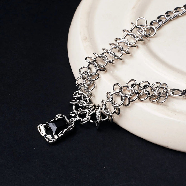 Funky Silver Stone Chain