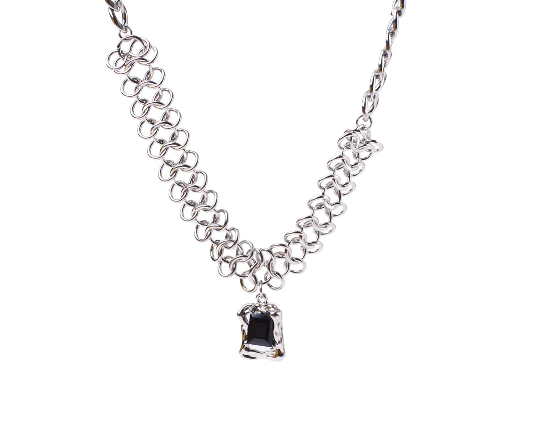 Funky Silver Stone Chain