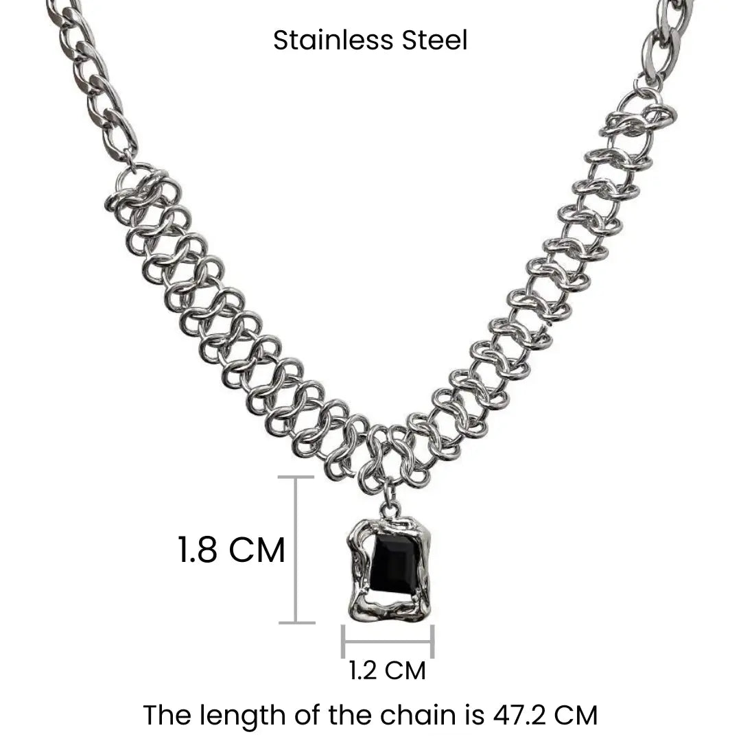 Funky Silver Stone Chain