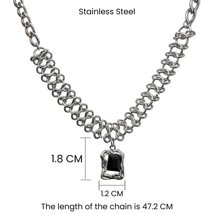 Funky Silver Stone Chain