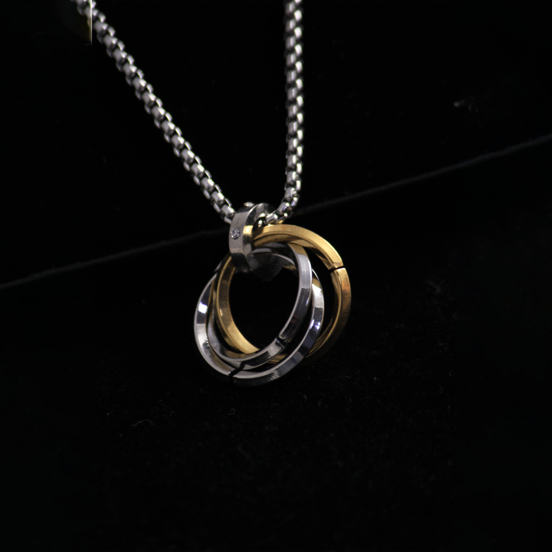 Greca Multi Ring Silver Chain