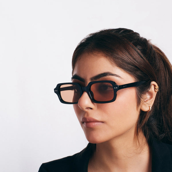 Jade Wink Brown Rectangular Sunglasses