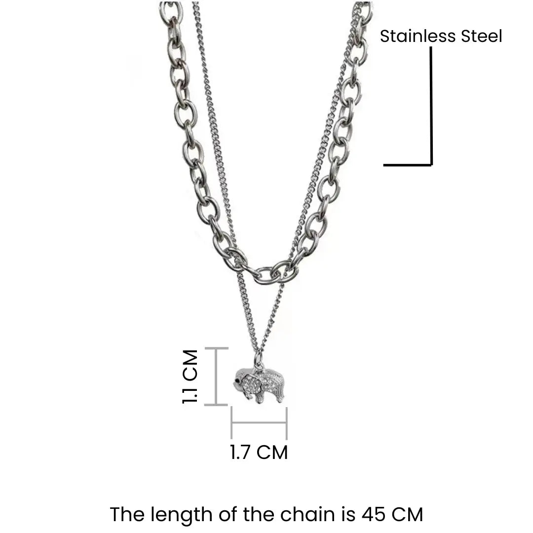 Layered Silver Embrace Necklace